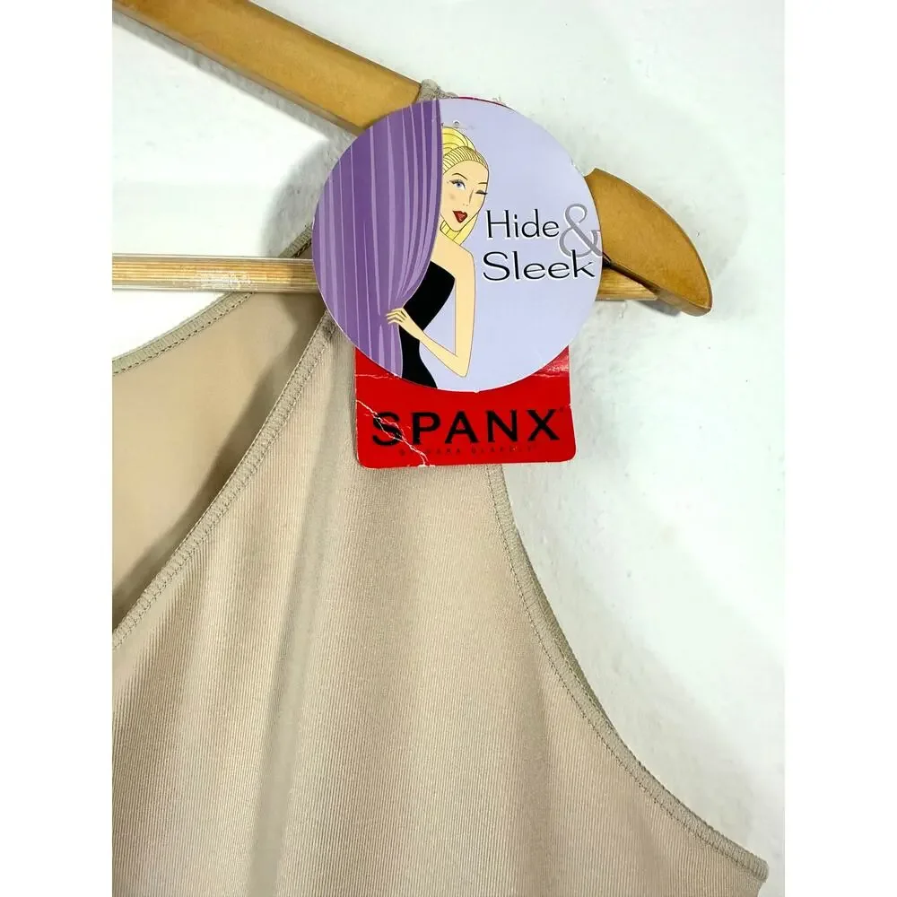 NWT Spanx Hide & Sleek Criss Cross Cami 2X Beige Tan Body Shaping Slimming Top